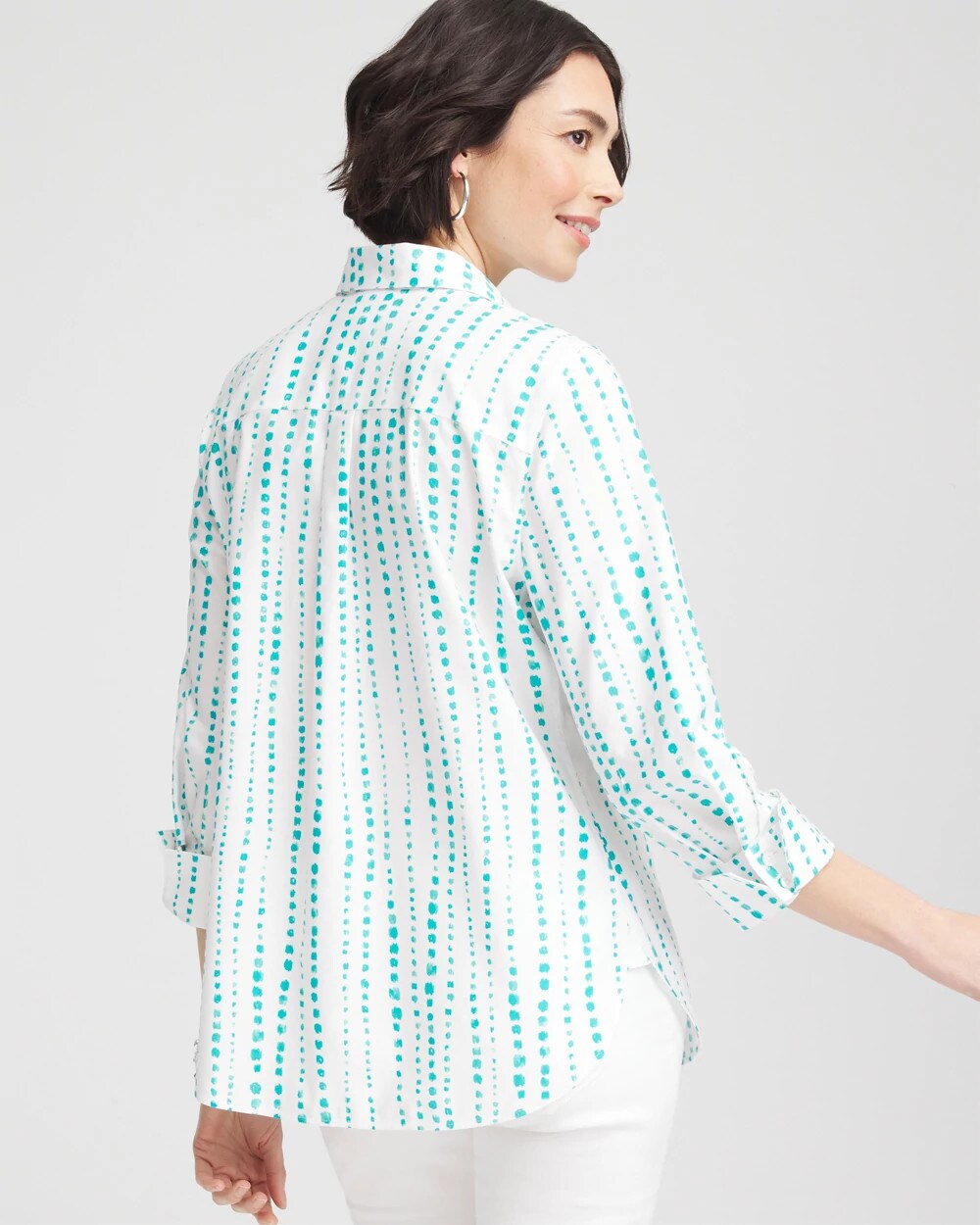 Seaspray No Iron™ Sateen Bubble Print Shirt