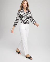 Salted Lime No Iron™ Abstract Floral Shirt