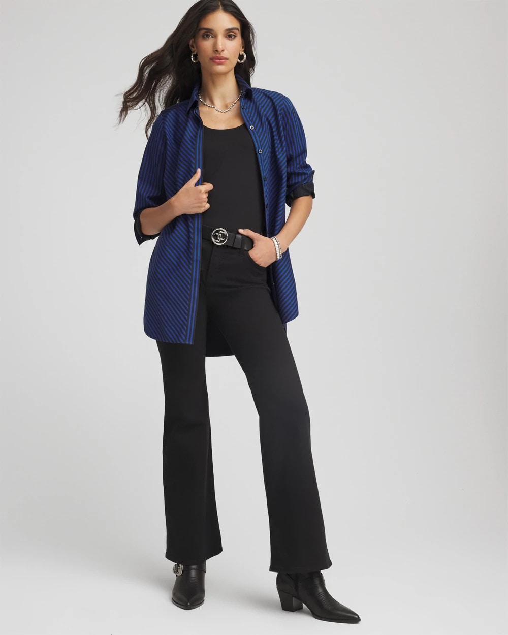 Cobalt Stone No Iron™ Slimming Striped Tunic