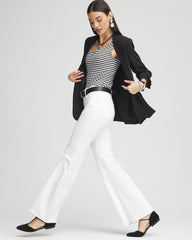 Alabaster Girlfriend No Stain Frayed Flared Jeans
