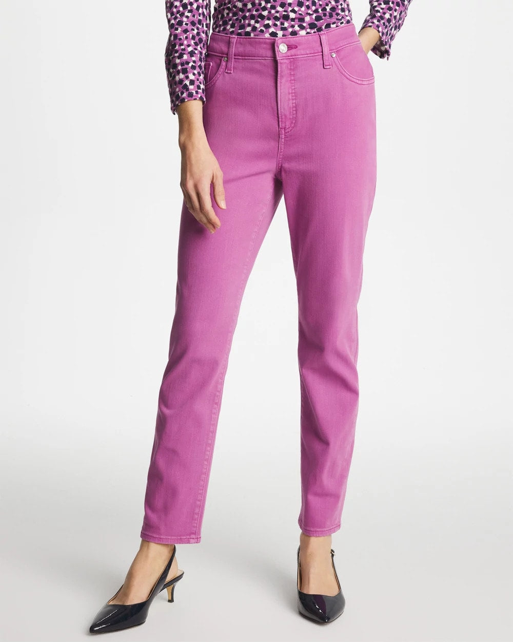 Violet Shadow Girlfriend Slim Ankle Jeans