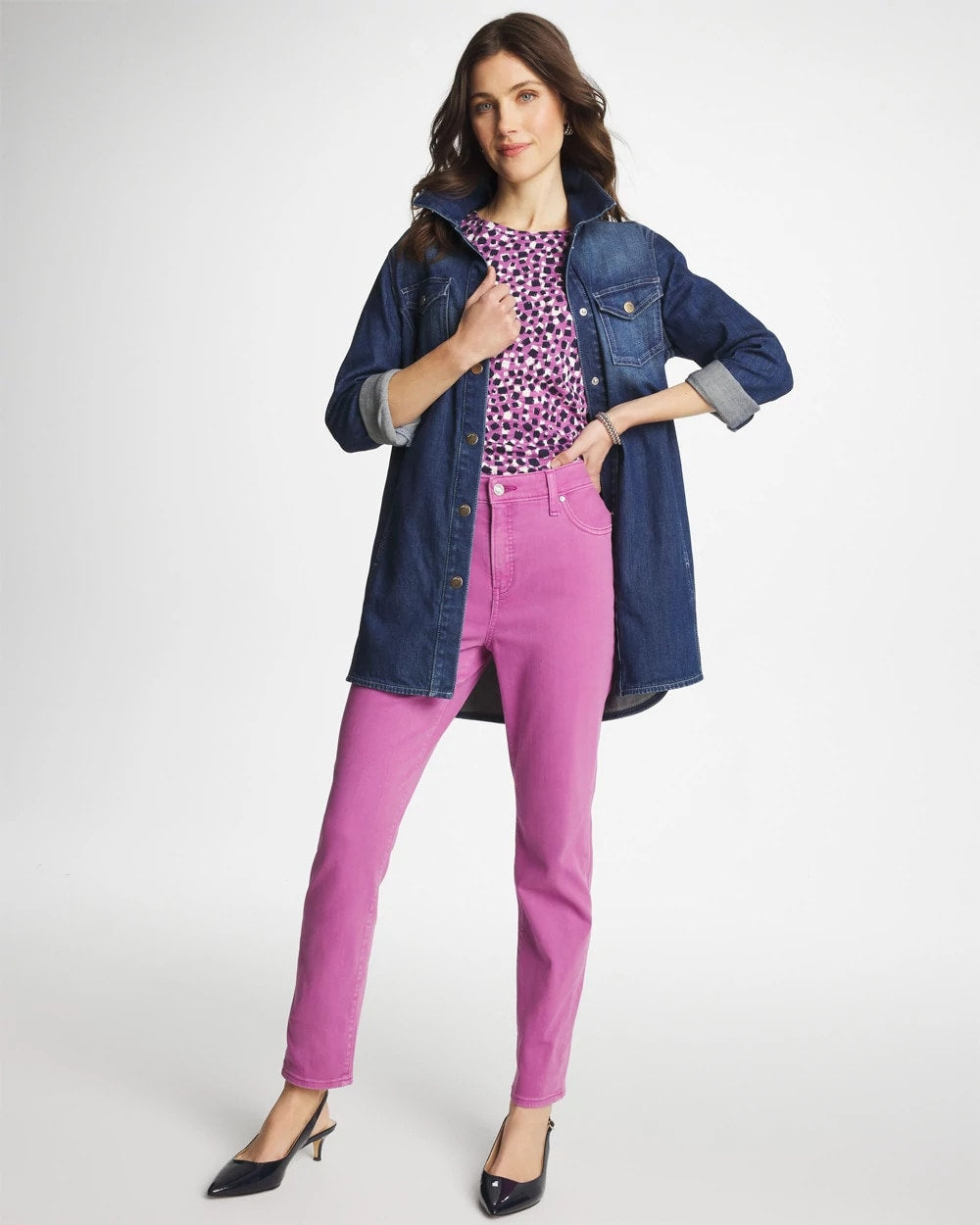 Violet Shadow Girlfriend Slim Ankle Jeans