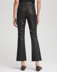 Black Coated Girlfriend Cropped Flared Jeans