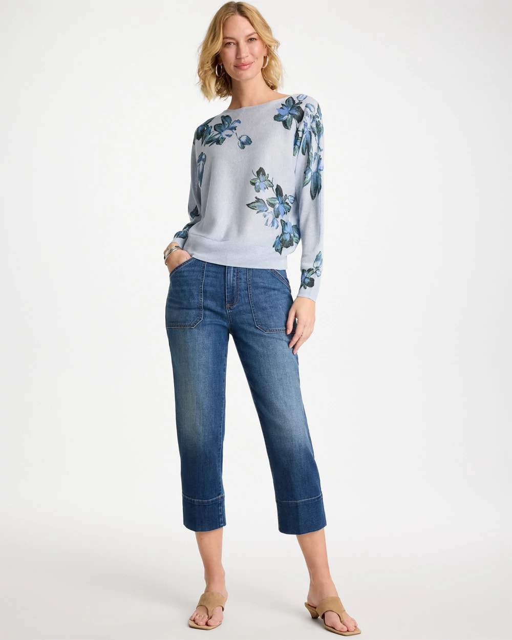 Suki Indigo Straight Utility Crop Jean