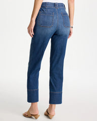 Suki Indigo Straight Utility Crop Jean