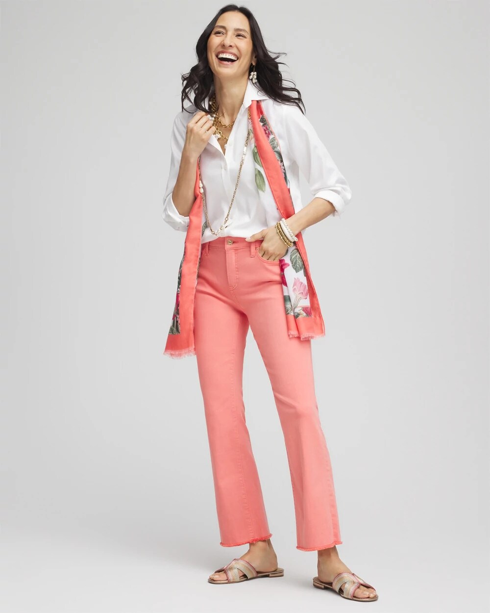 Melon Mambo Girlfriend Fray Hem Kick Flare Jeans