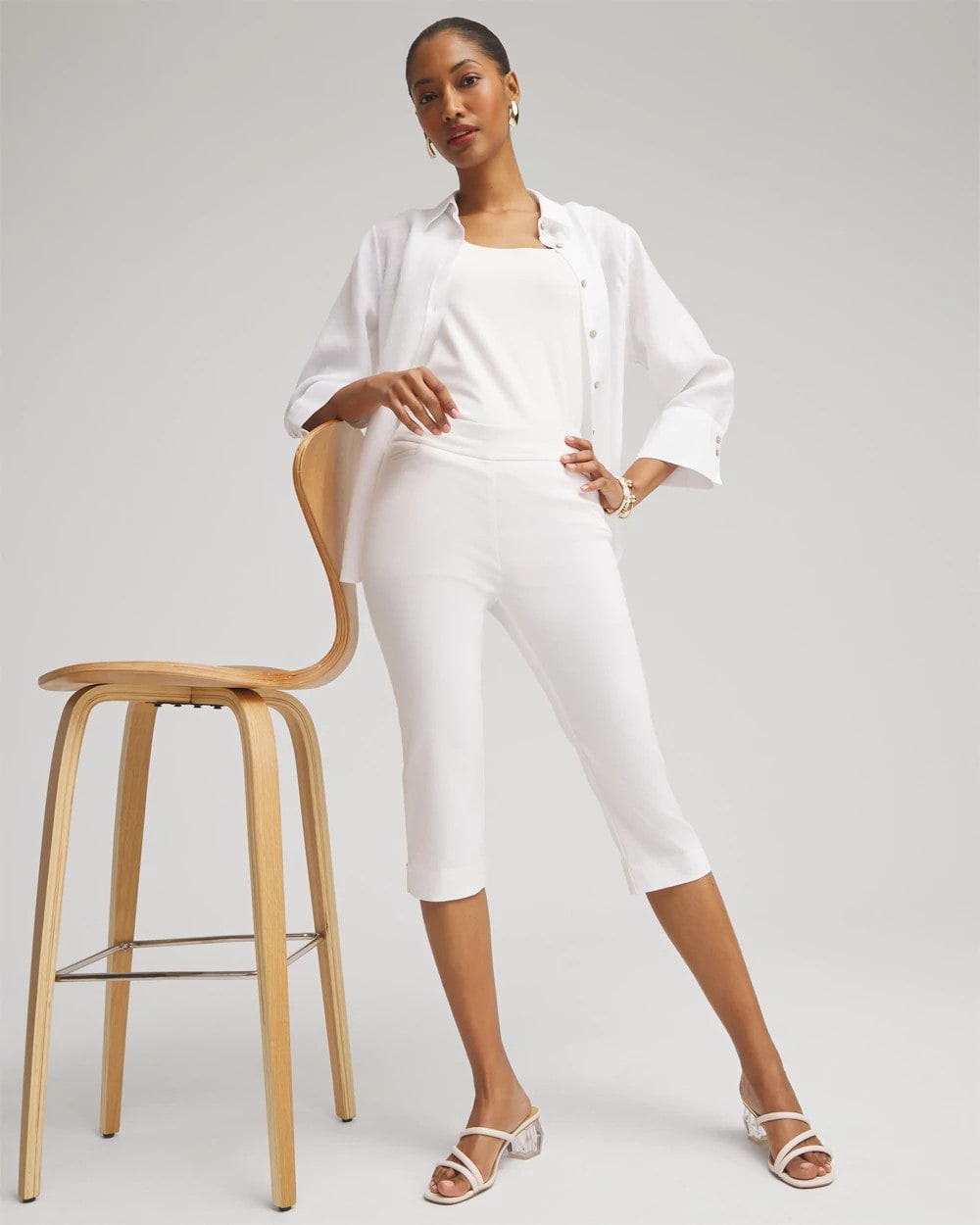Alabaster Brigitte™ Pull-On Rivet Slim Capris