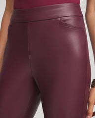 Blackened Burgundy Faux Leather Brigitte™ Pull-On Cropped Pants