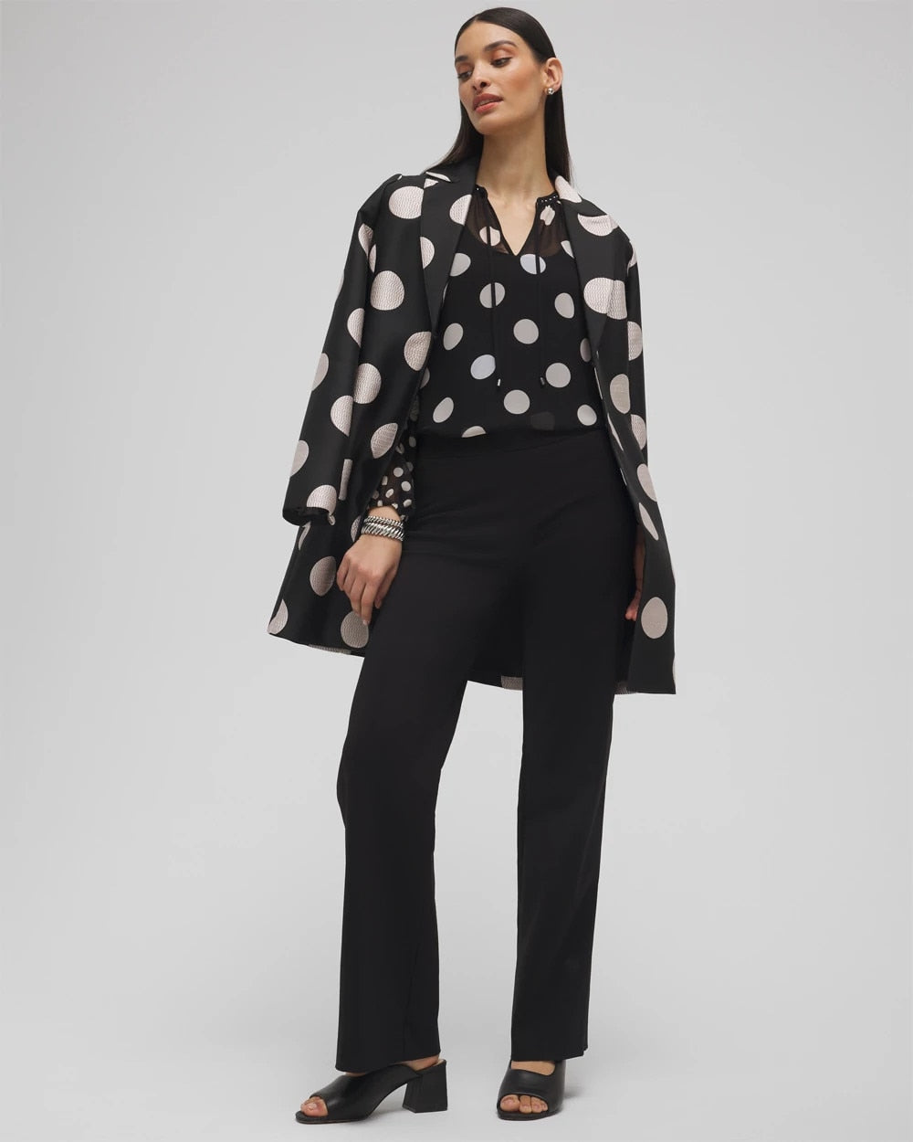 Black Brigitte™ Slim Wide-Leg Pants