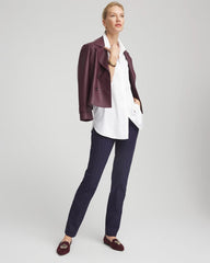 Passport Blue Shadow Stripe Brigitte™ Slim Pull-On Pants