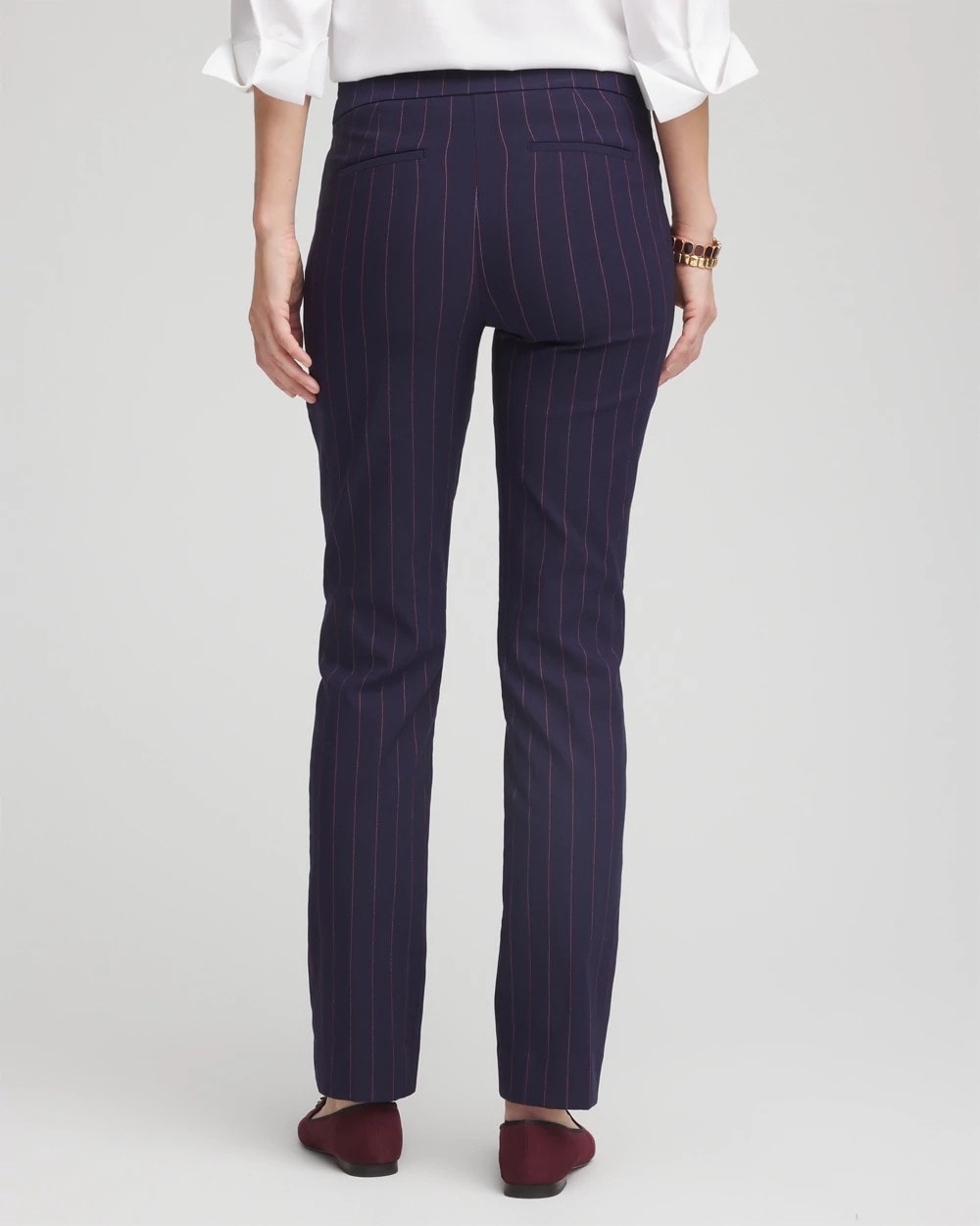 Passport Blue Shadow Stripe Brigitte™ Slim Pull-On Pants