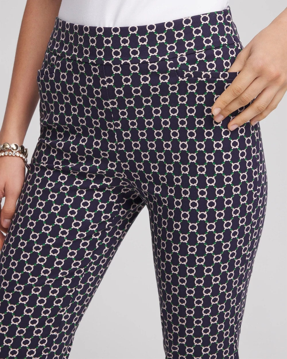 Passport Blue Brigitte™ Chain Connection Slim Pants