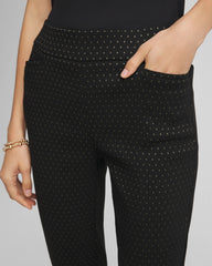Black Brigitte™ Slim Ankle Jacquard Pants