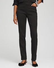 Black Brigitte™ Slim Full-Length Jacquard Pants