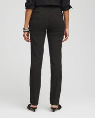 Black Brigitte™ Slim Full-Length Jacquard Pants