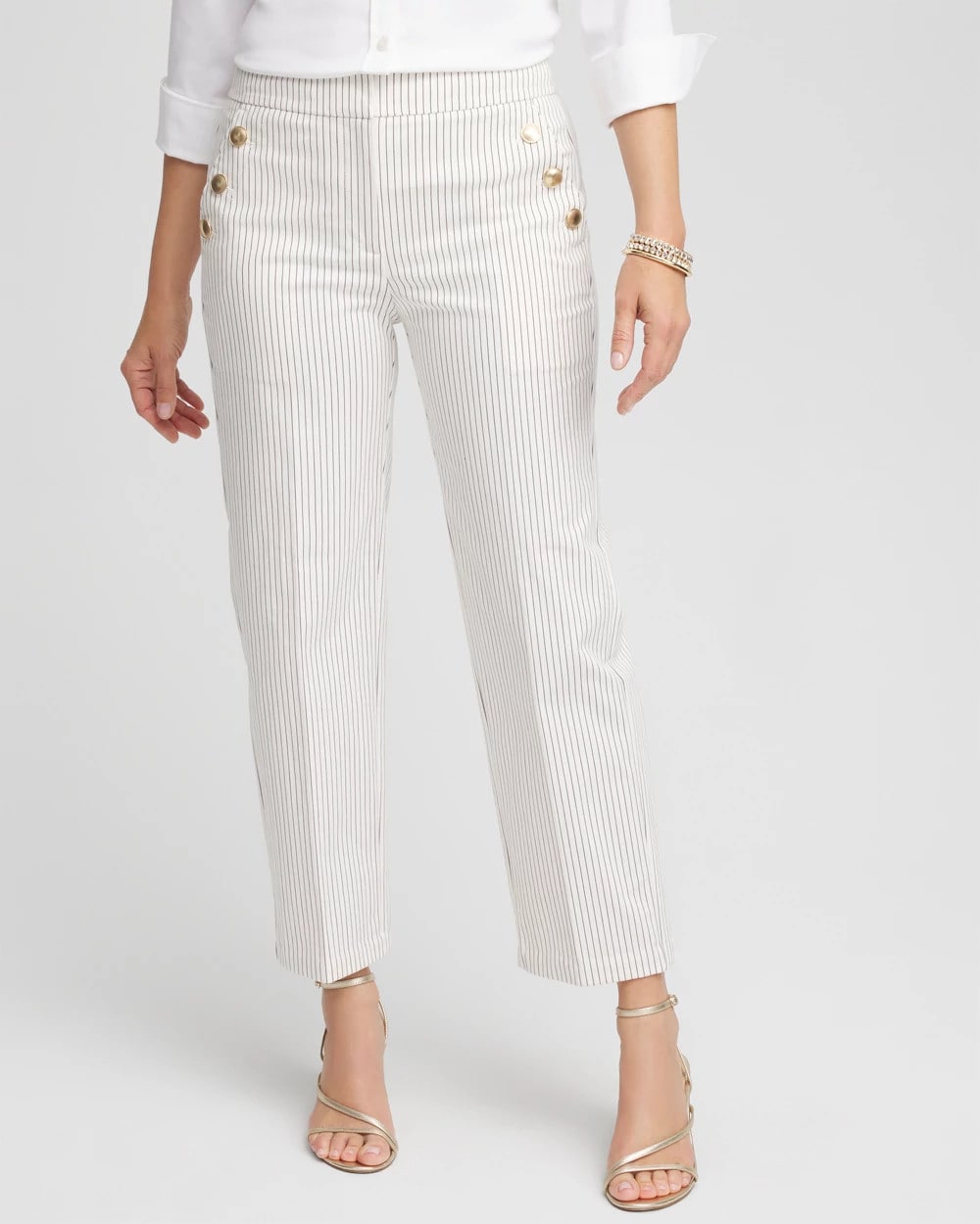 Ecru Emme Striped Sailor Straight Crops