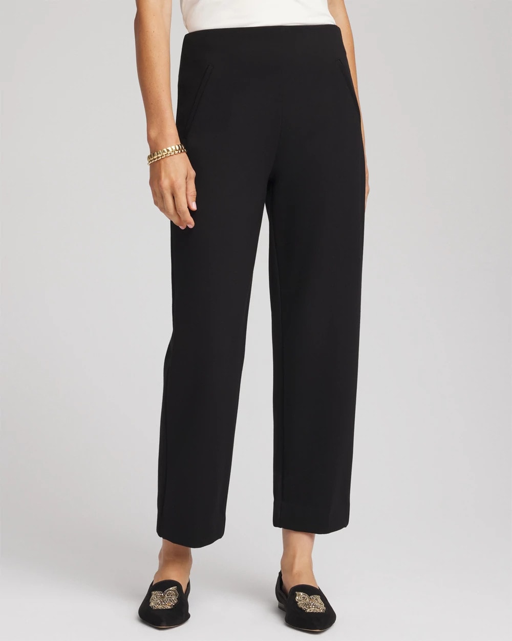 Black Juliet Relaxed Tapered Ankle Pants