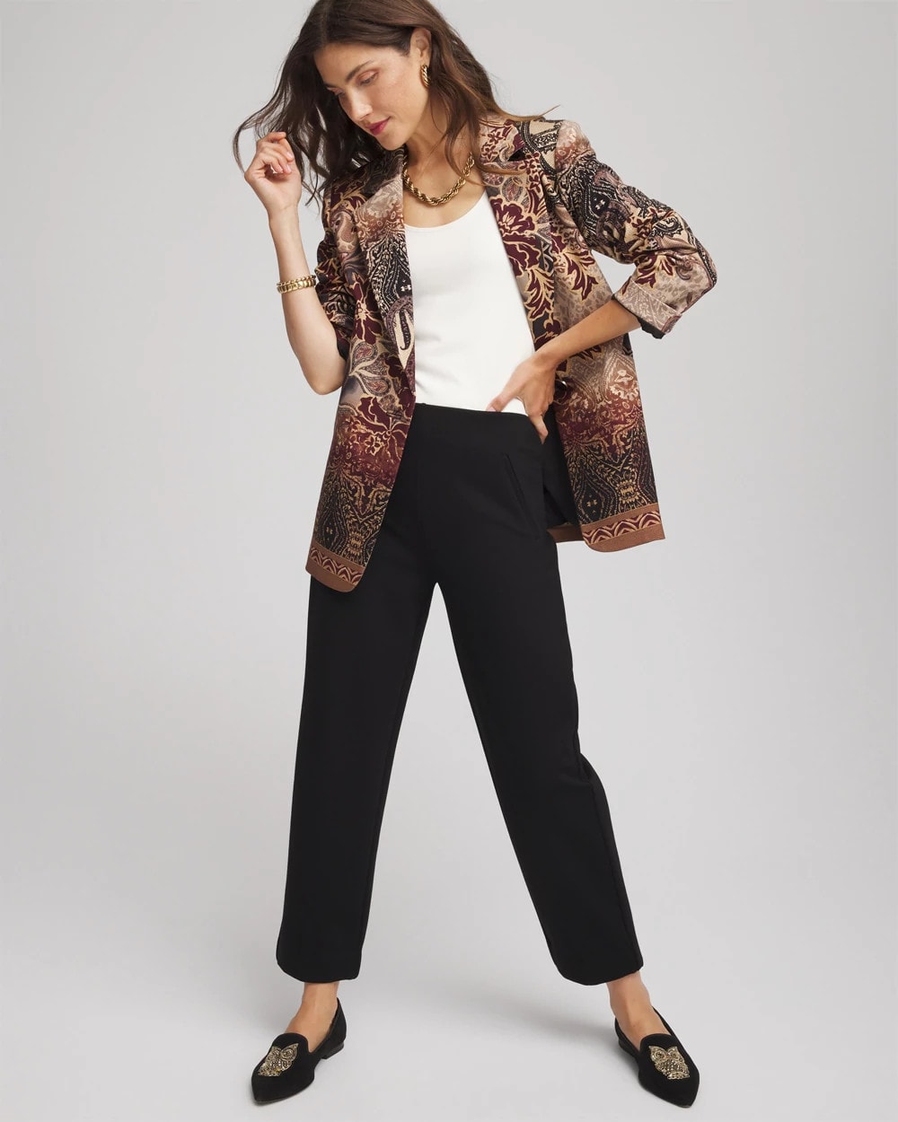 Black Juliet Relaxed Tapered Ankle Pants