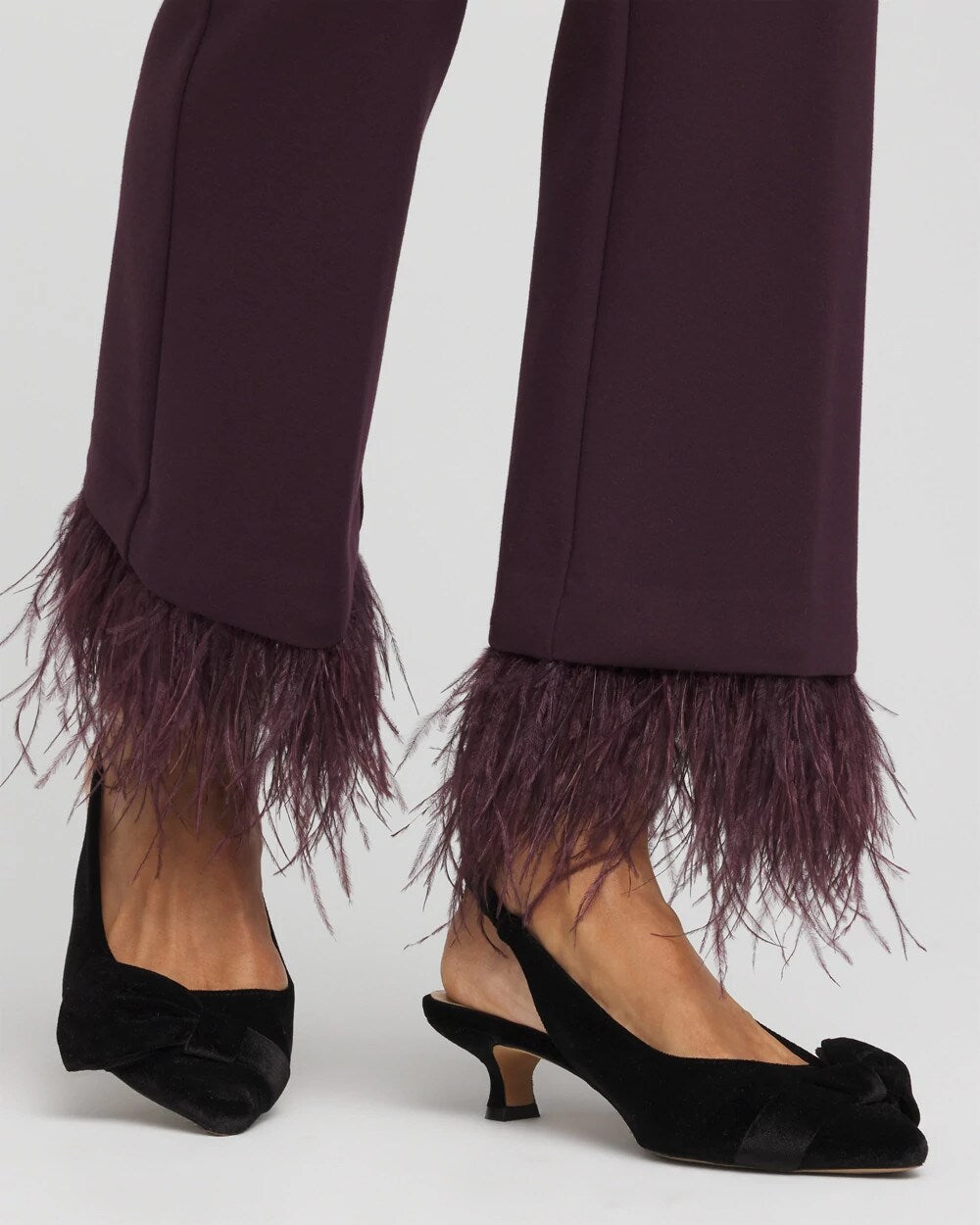 Night Bloom Juliet Feathered Flared Cropped Pants