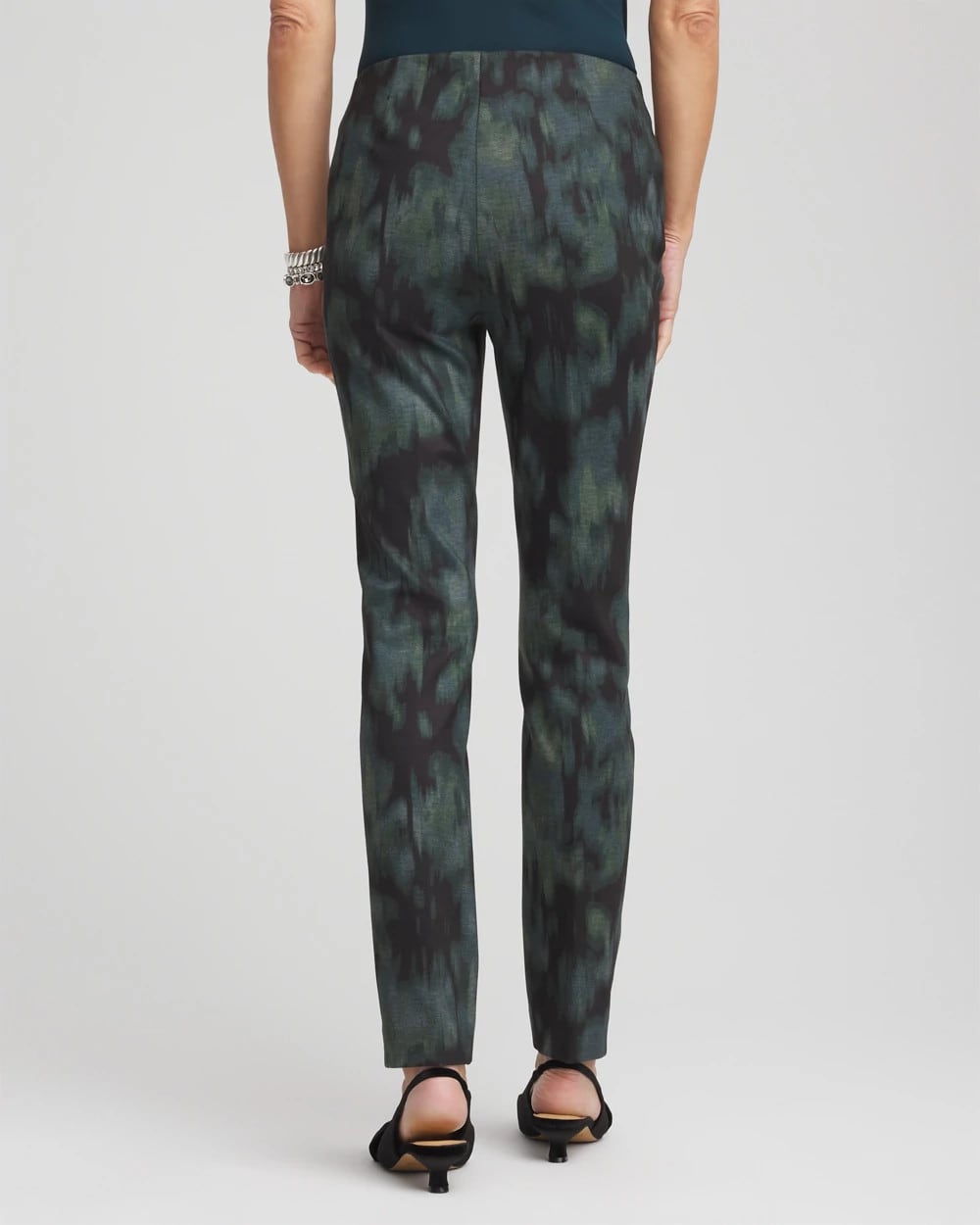 Black Brinkly Blur Juliet Slim Ankle Pants