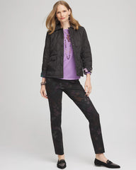 Black Juliet Floral Ankle Pants