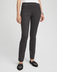 Black Juliet Tonal Check Ankle Pants