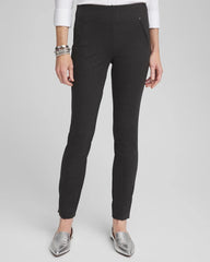 Graphite Heather Gray Juliet Trim Detail Ponte Ankle Pants