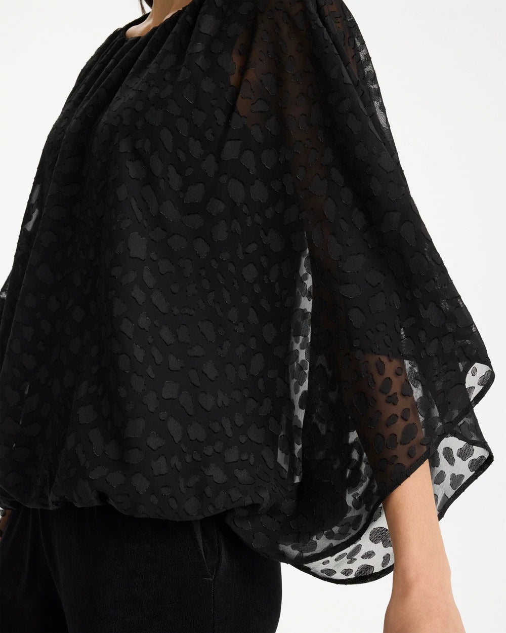 Travelers Black Travelers™ Bubble Hem Top