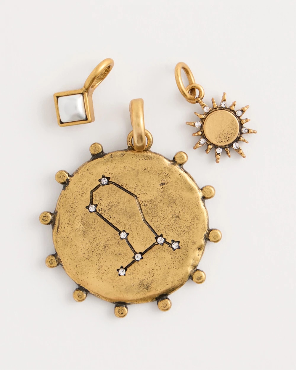 Mixed Metals Gemini Zodiac Charm Pendant