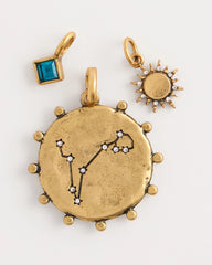 Mixed Metals Pisces Zodiac Charm Pendant
