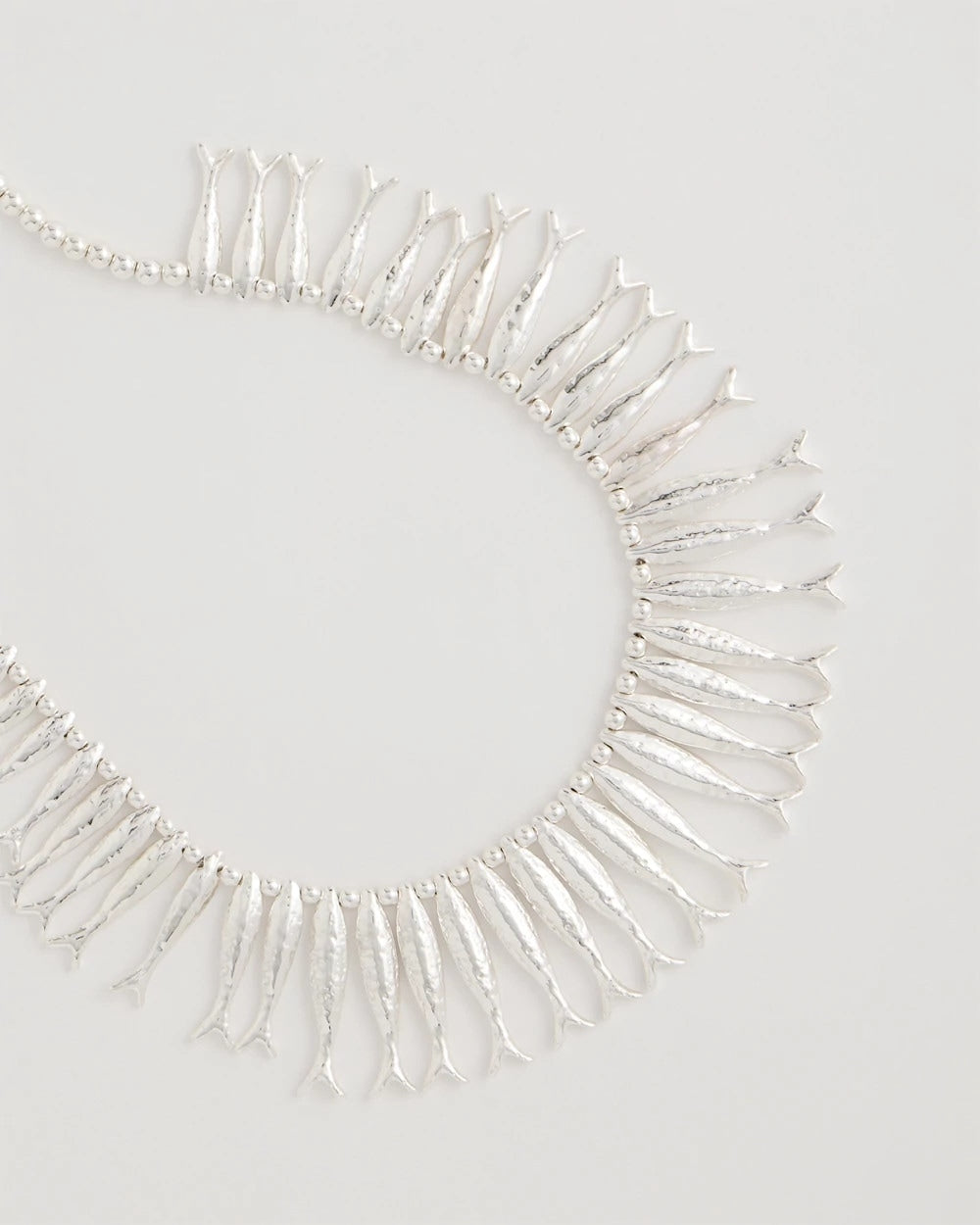 Silver Silvertone Fish Collar Necklace
