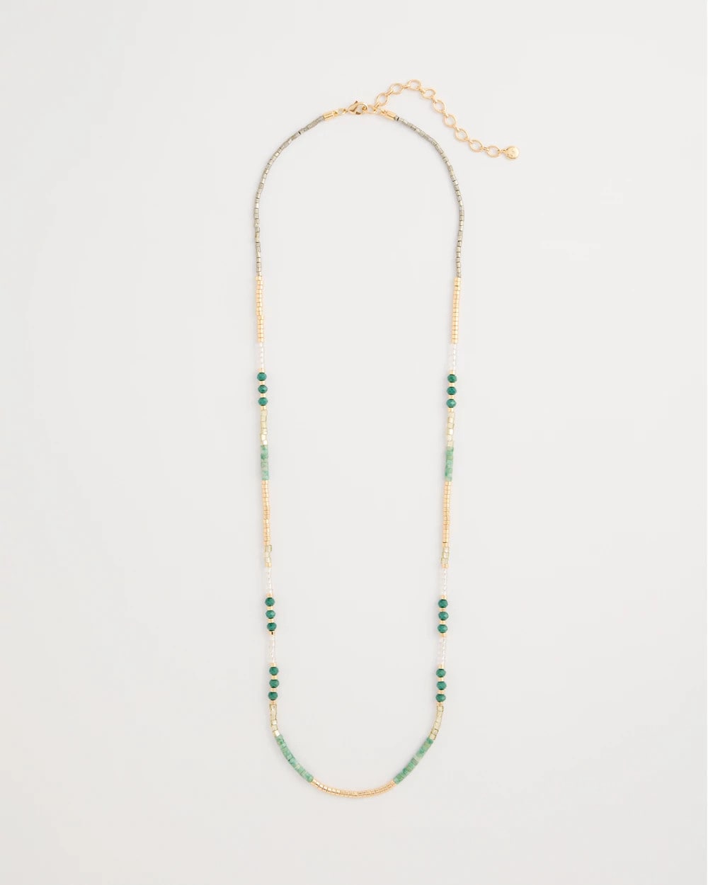 Green Beaded Long Necklace