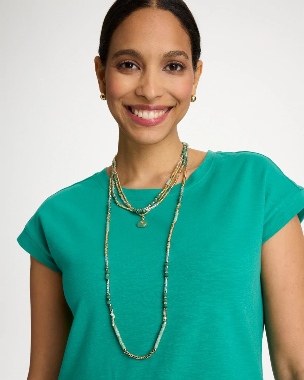 Green Aventurine Stone Pendant Necklace