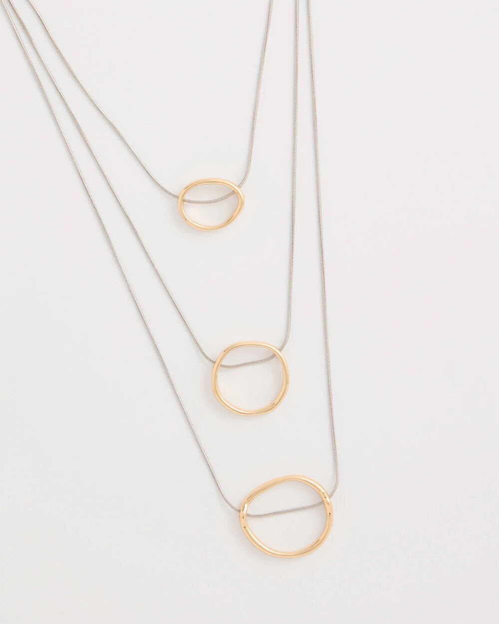 Mixed Metals Mixed Metal Triple Circle Pendant Necklace
