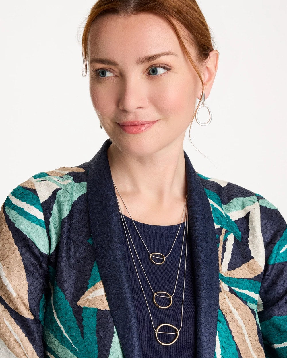 Mixed Metals Mixed Metal Triple Circle Pendant Necklace
