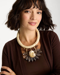 Neutral Chico's x Romi Marina Pendant Bib Necklace