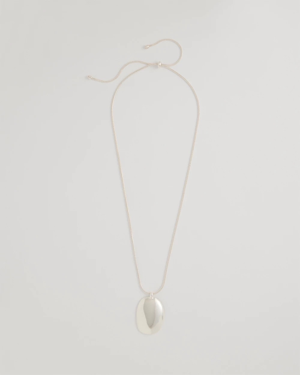 Silver Adjustable Silvertone Pendant Necklace
