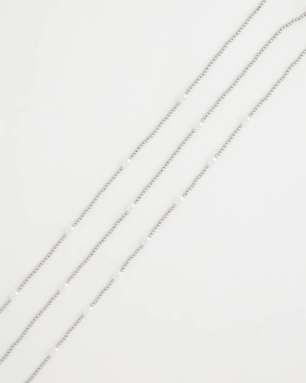 Silver Pearlescent Bead Ball Short Necklace