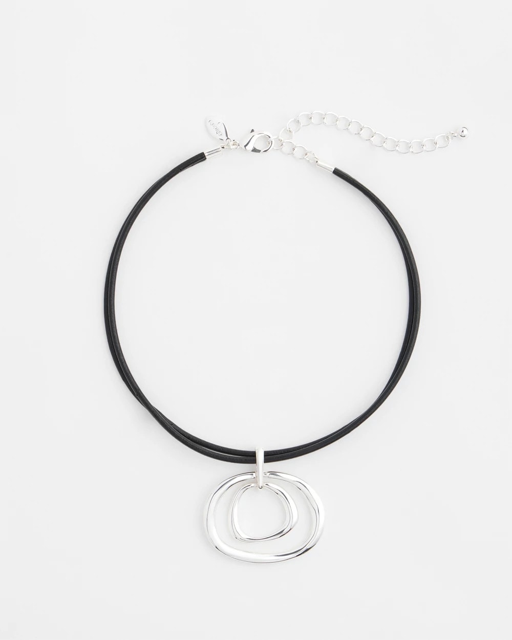 Silver Silver Tone Rings Pendant Necklace