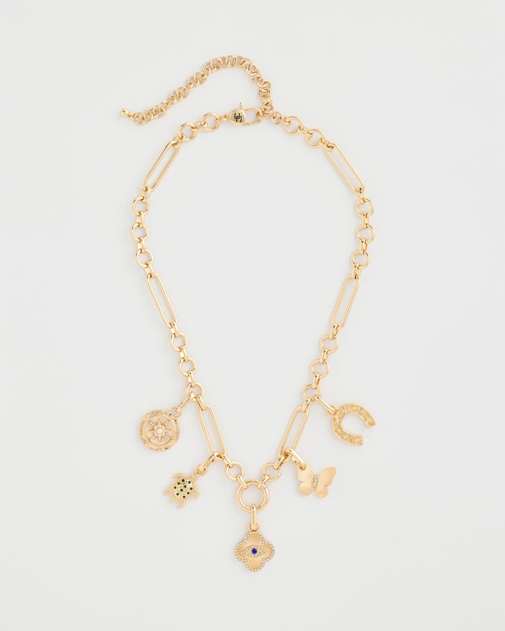 Gold Shiny Goldtone Novelty Charm Necklace