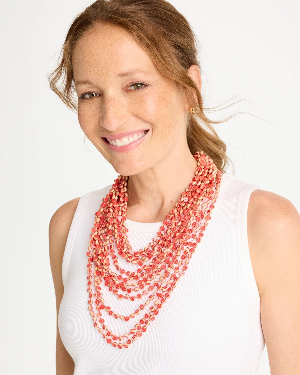 Coral Coral Multi-Strand Necklace