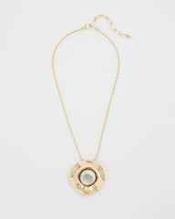 Green Green Gold Short Pendant Necklace