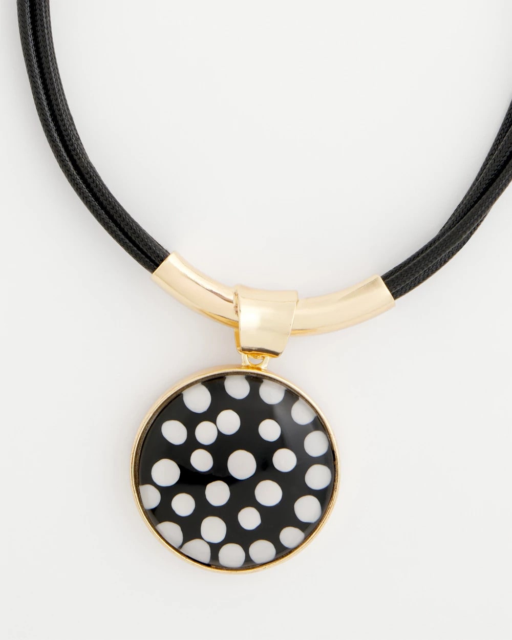 Black/White Polka Dot Pendant Necklace