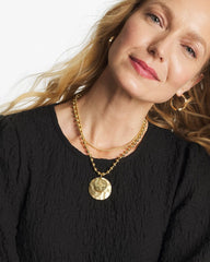 Gold Short Gold Ball Chain Pendant