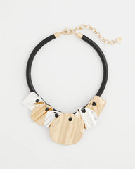 Mixed Metals Crinkle Mixed Metal Bib Necklace