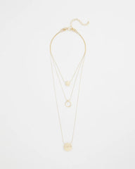 Gold Gold Triple Pendant Necklace