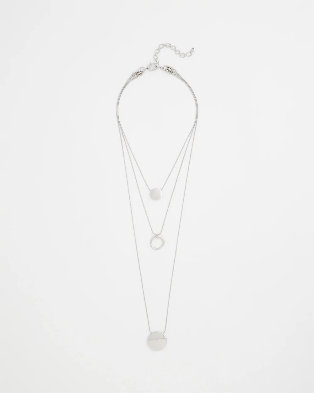 Silver Silver Triple Pendant Necklace