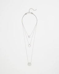 Silver Silver Triple Pendant Necklace