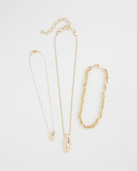 Gold Convertible Three-Strand Pendant Necklace