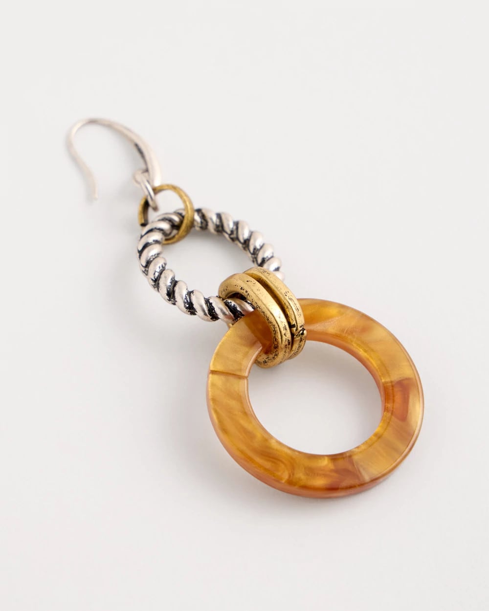 Neutral Linked Resin Drop Earrings